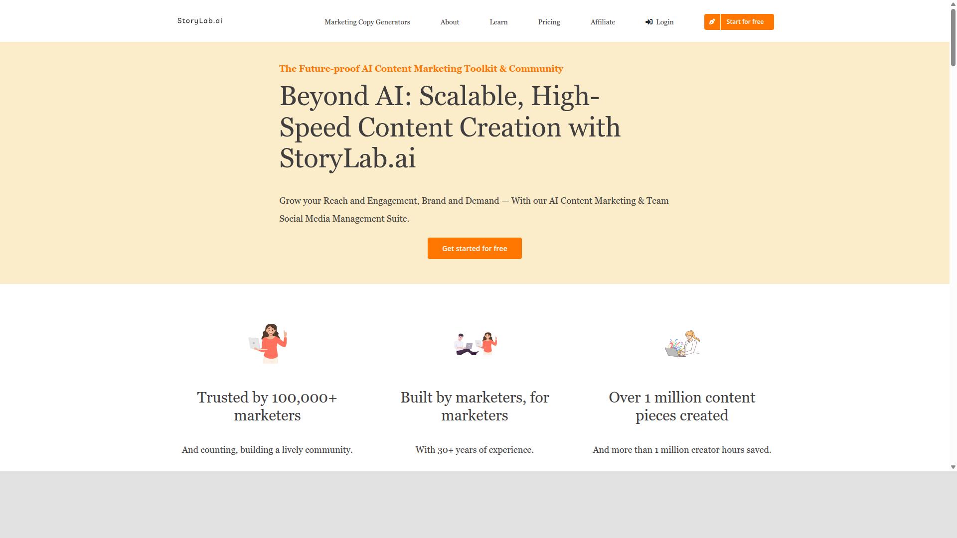 StoryLab.ai website